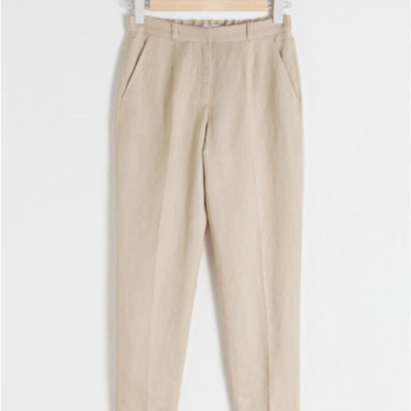 & Other Stories tapered cotton trousers (beige) - Picture 2 of 9